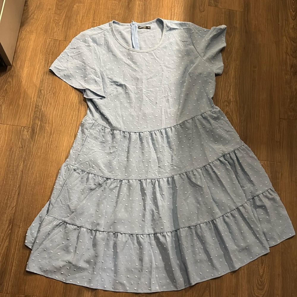 Plus Ruffle Hem Swiss Dot Dress